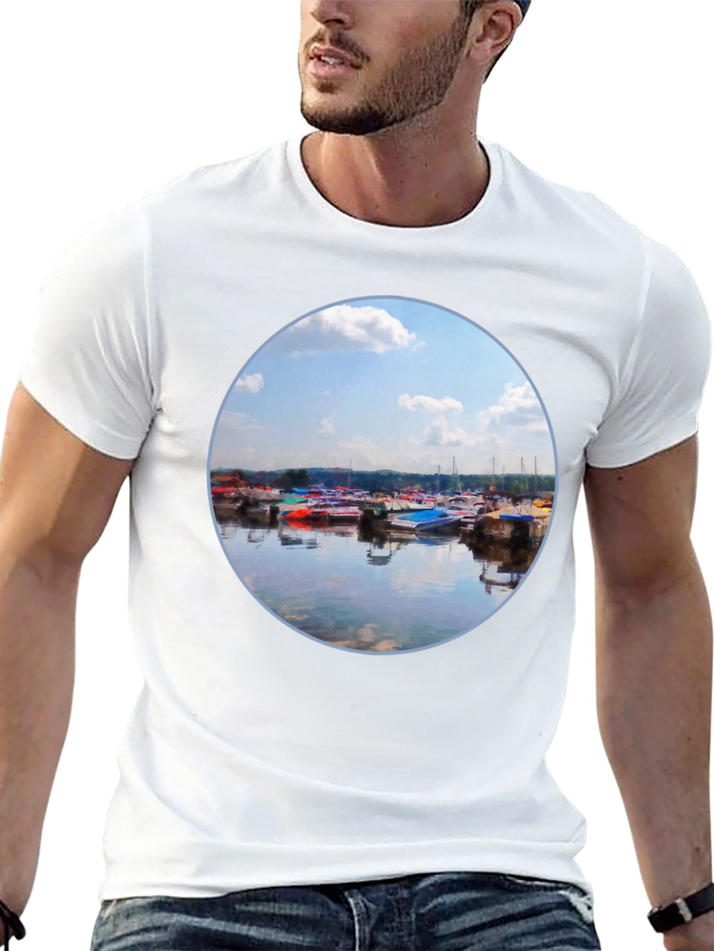 Boats Reflection Graphic Tee
