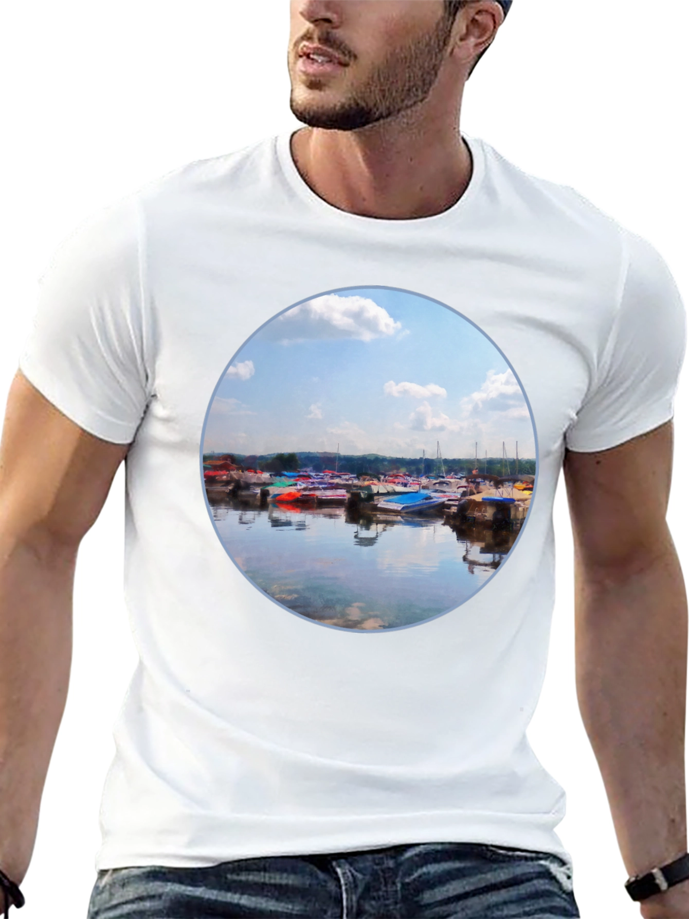 Boats Reflection Graphic Tee