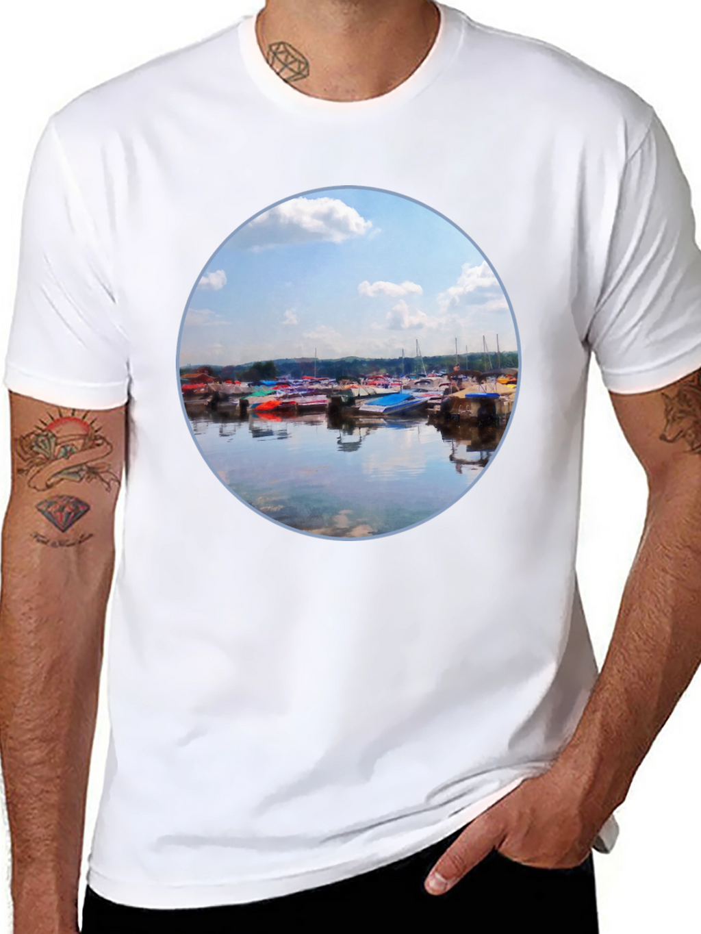 Boats Reflection Graphic Tee