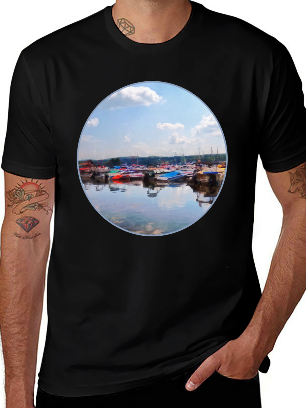 Boats Reflection Graphic Tee