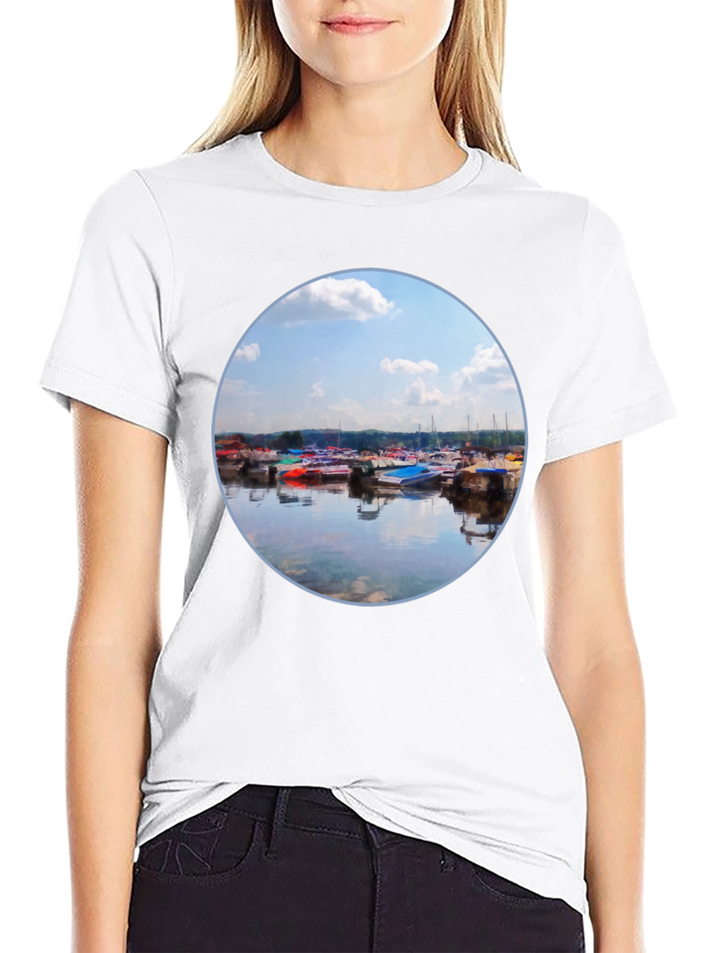 Boats Reflection Graphic Tee