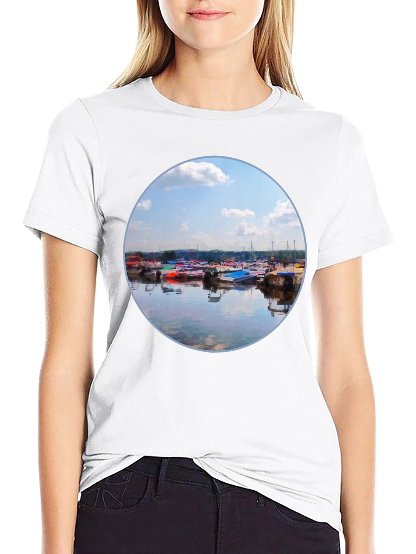 Boats Reflection Graphic Tee