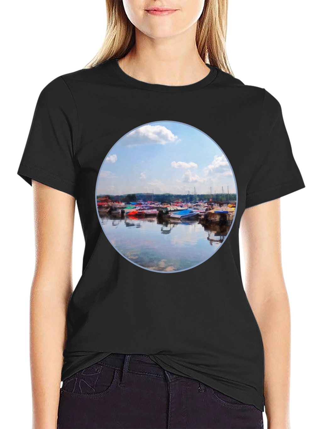 Boats Reflection Graphic Tee