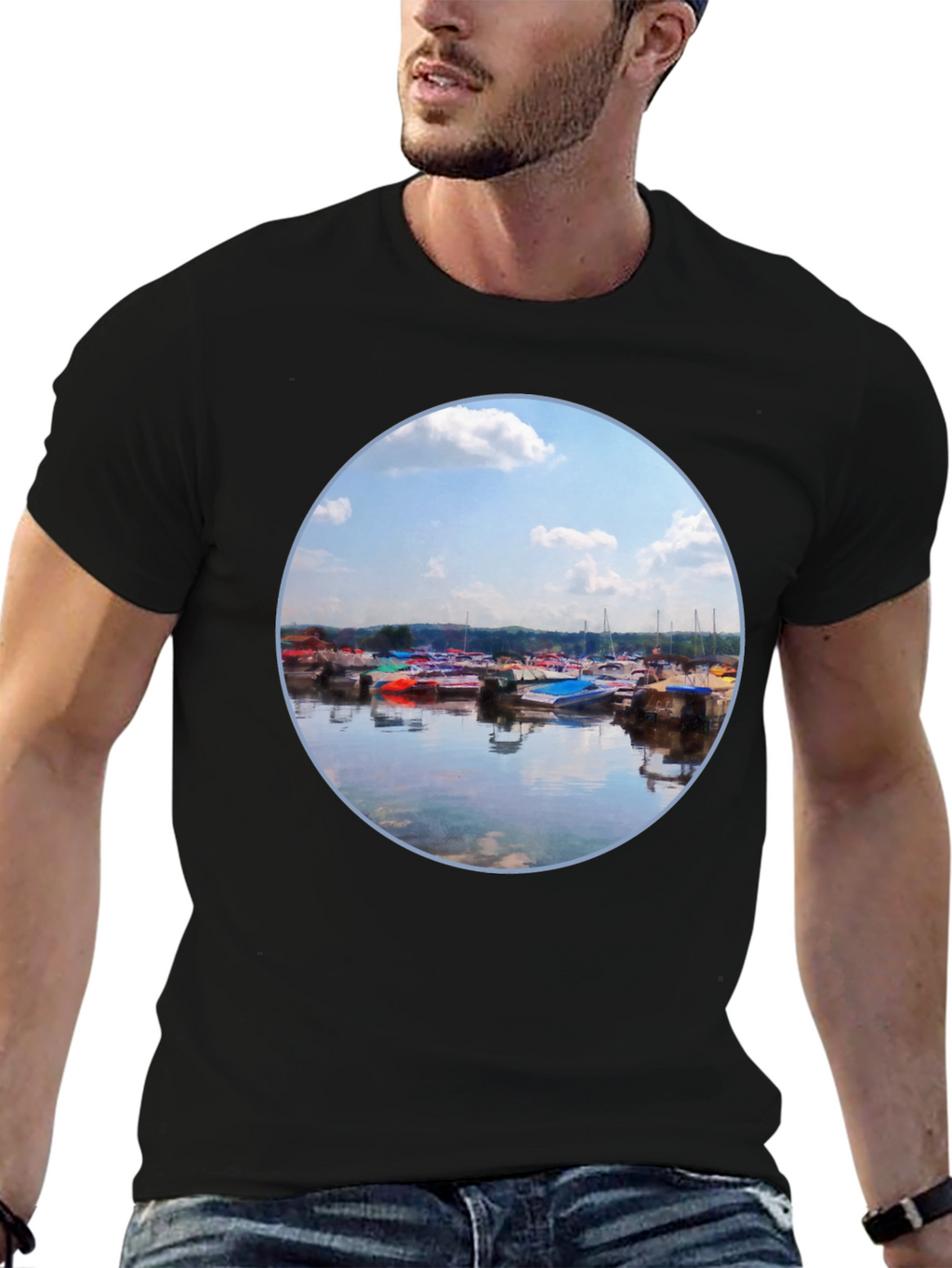 Boats Reflection Graphic Tee