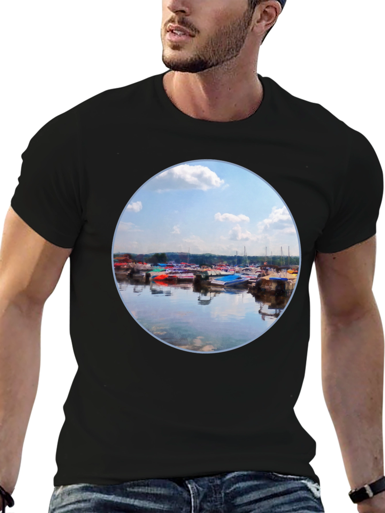 Boats Reflection Graphic Tee