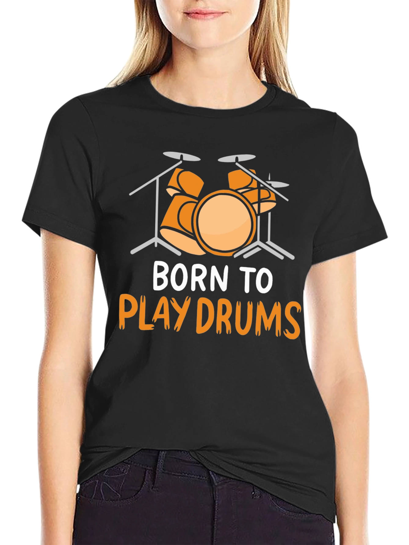 Born to Play Drums Graphic Tee - Music Lover T-Shirt