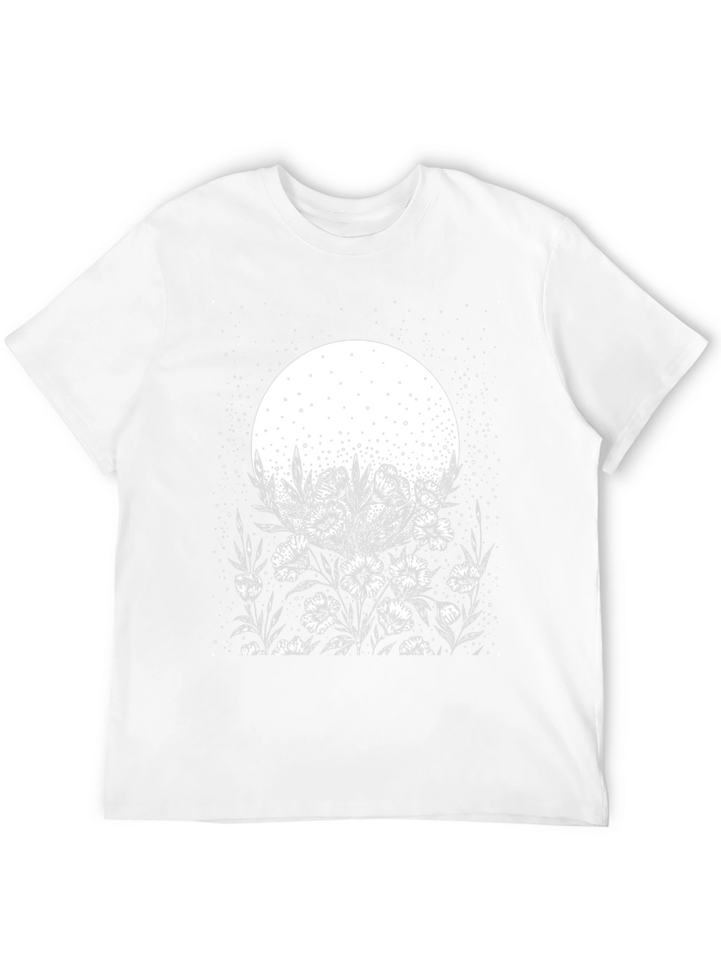 Moonlit Blooms Graphic Tee - Stylish Black Cotton T-Shirt