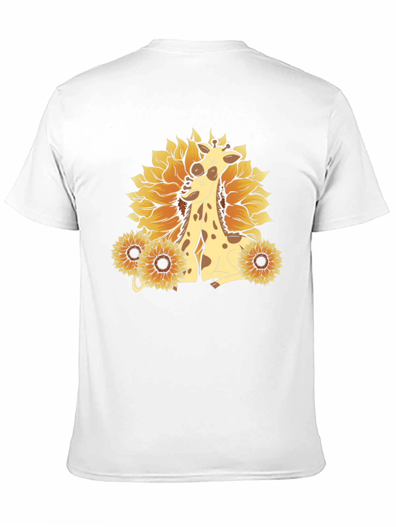 Giraffe & Sunflower Graphic Tee - Black