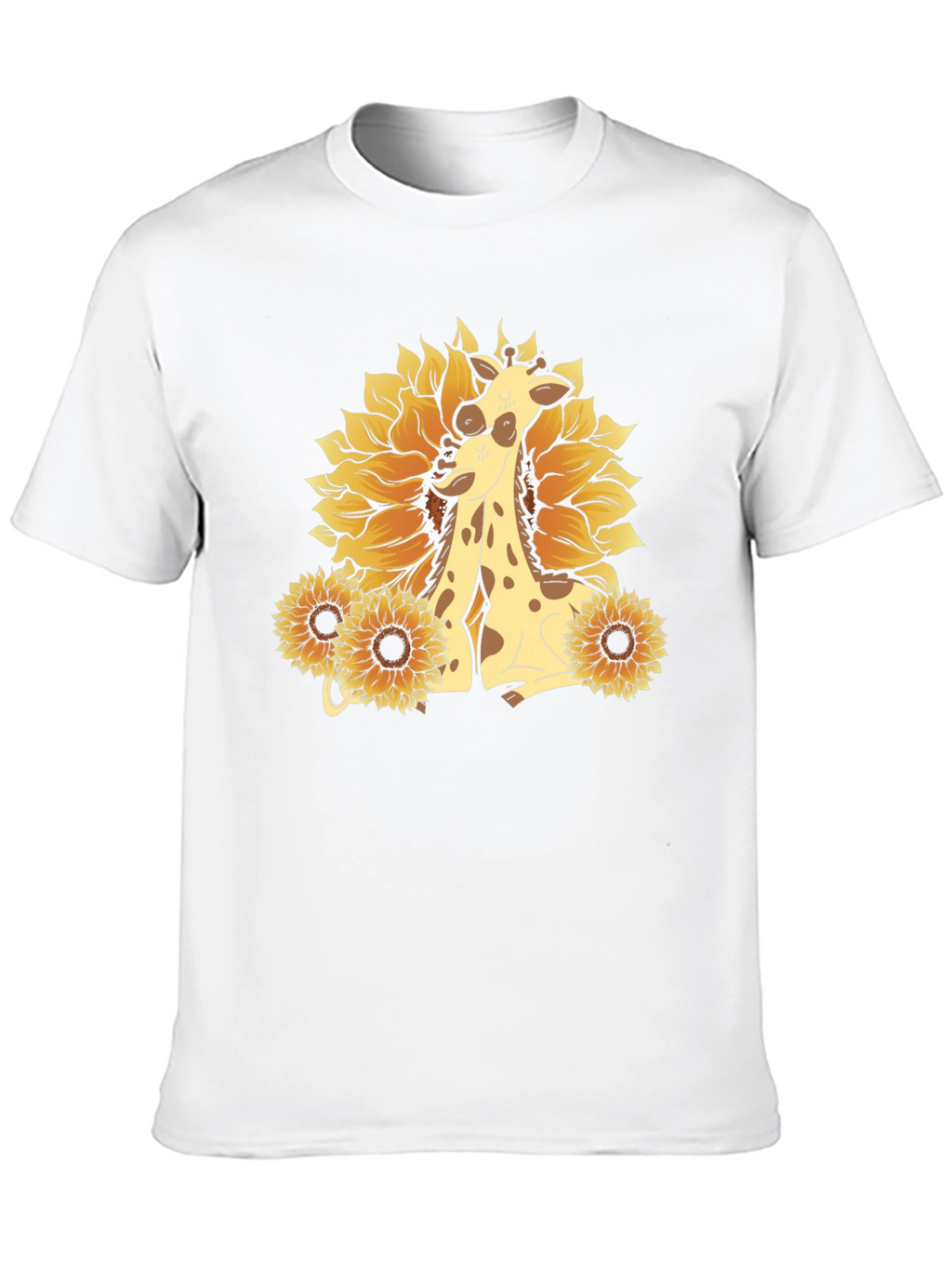 Giraffe & Sunflower Graphic Tee - Black