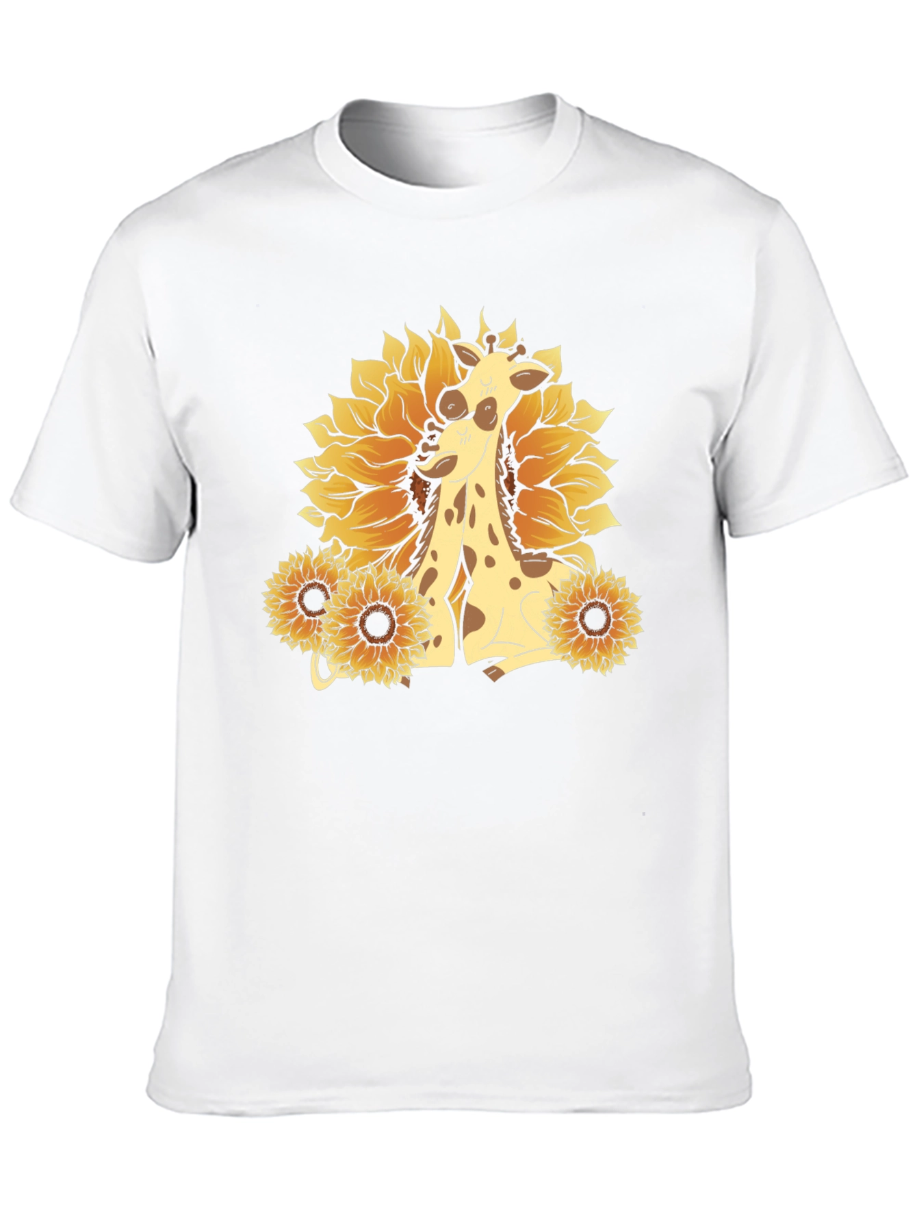 Giraffe & Sunflower Graphic Tee - Black