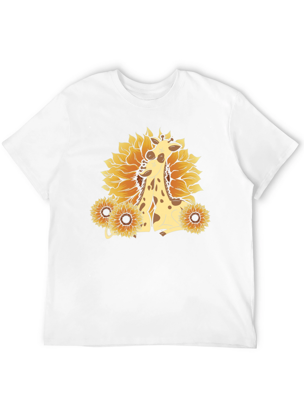 Giraffe & Sunflower Graphic Tee - Black