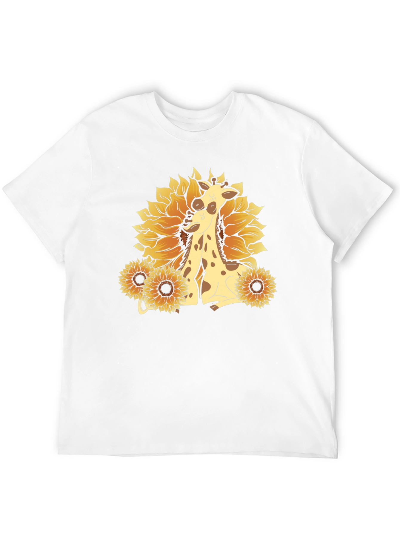 Giraffe & Sunflower Graphic Tee - Black