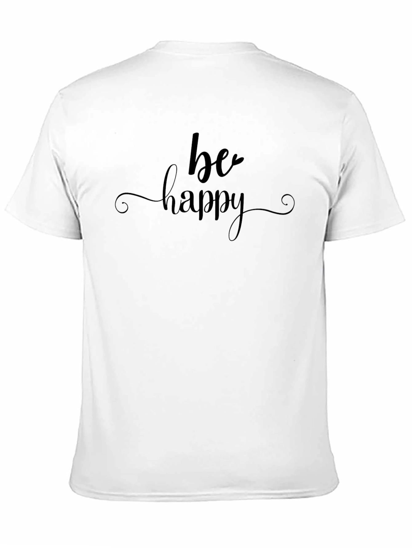 Be Happy Black Graphic T-Shirt