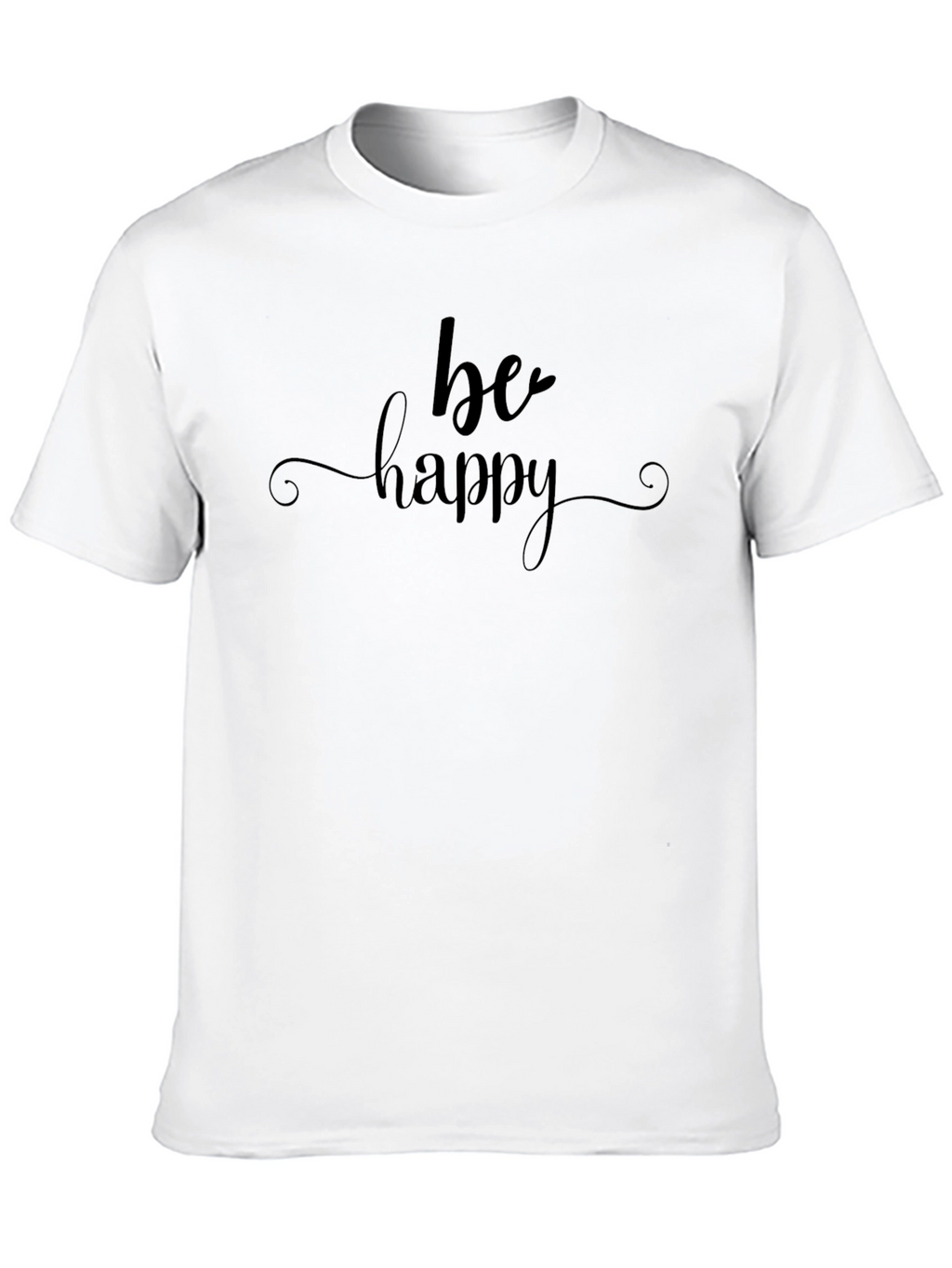 Be Happy Black Graphic T-Shirt