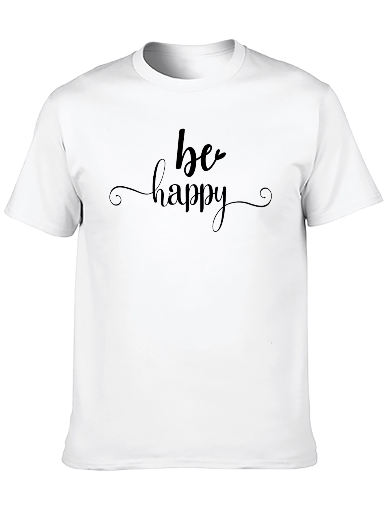 Be Happy Black Graphic T-Shirt