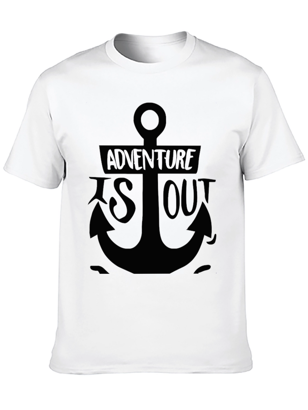 Adventure Awaits: Anchor Graphic Black T-Shirt