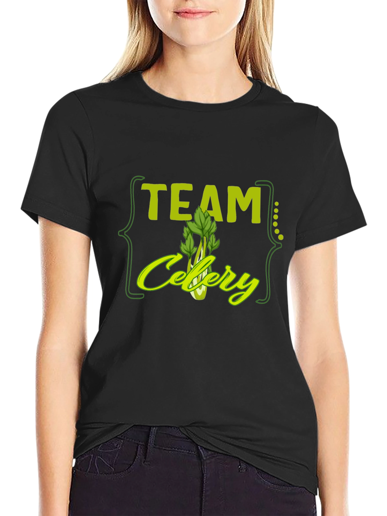 Team Celery Graphic T-Shirt - Black Cotton Tee