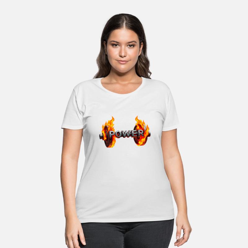 A barbell with flames wrapping around each