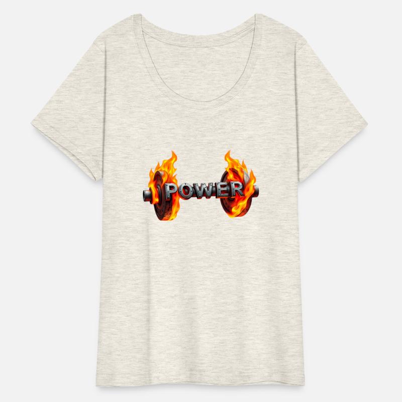 A barbell with flames wrapping around each