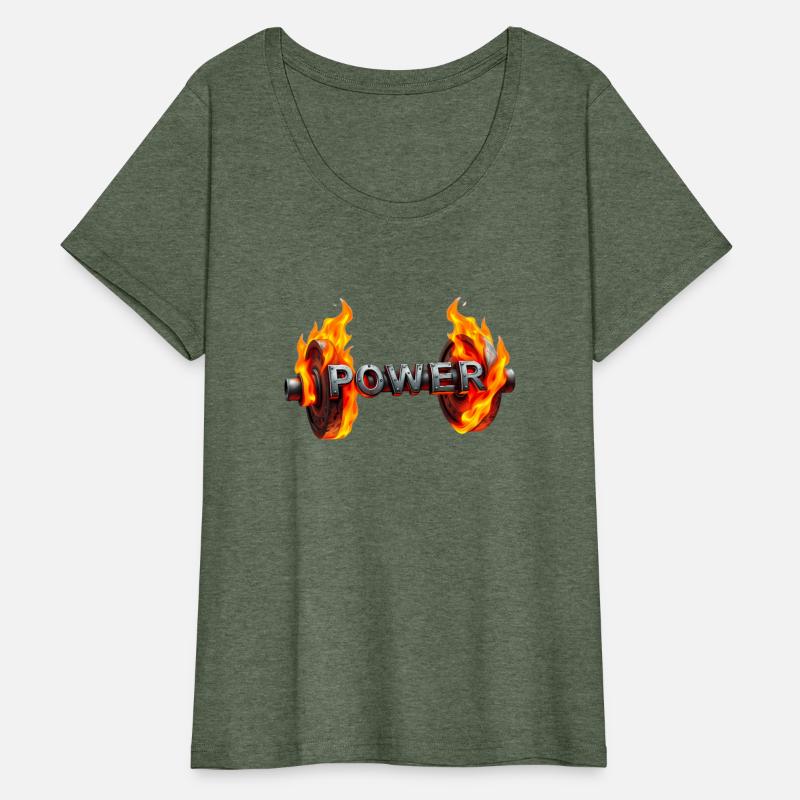 A barbell with flames wrapping around each