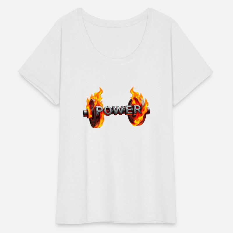 A barbell with flames wrapping around each