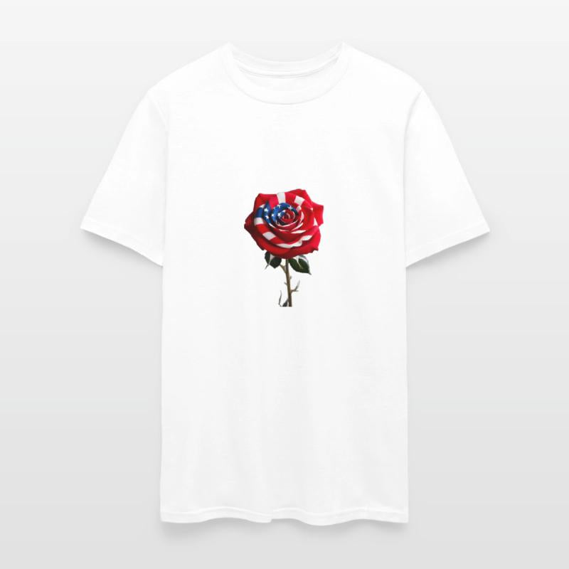 A Red Rose with the USA Flag Design