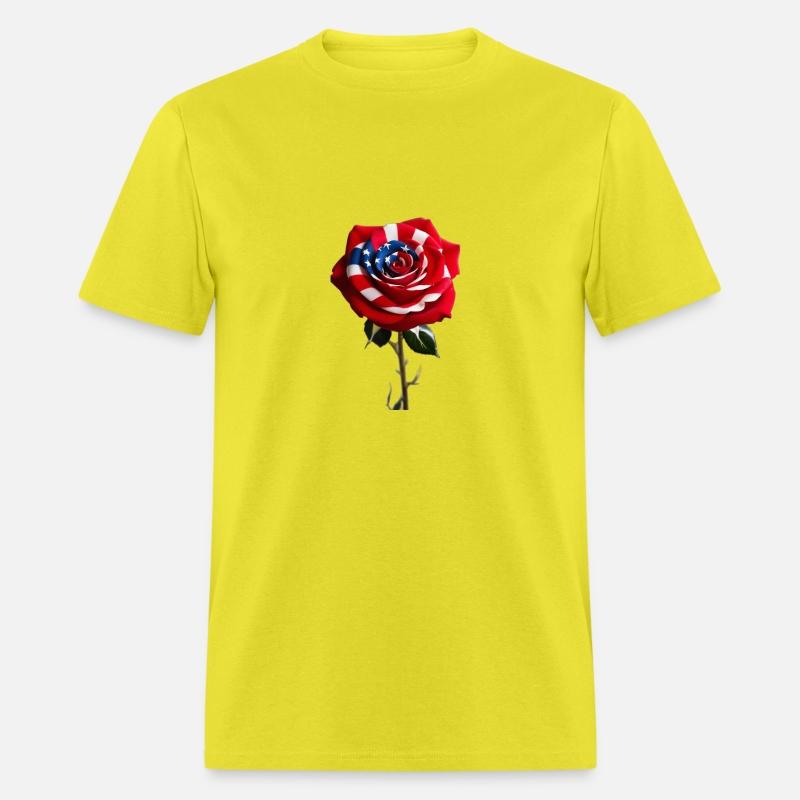 A Red Rose with the USA Flag Design