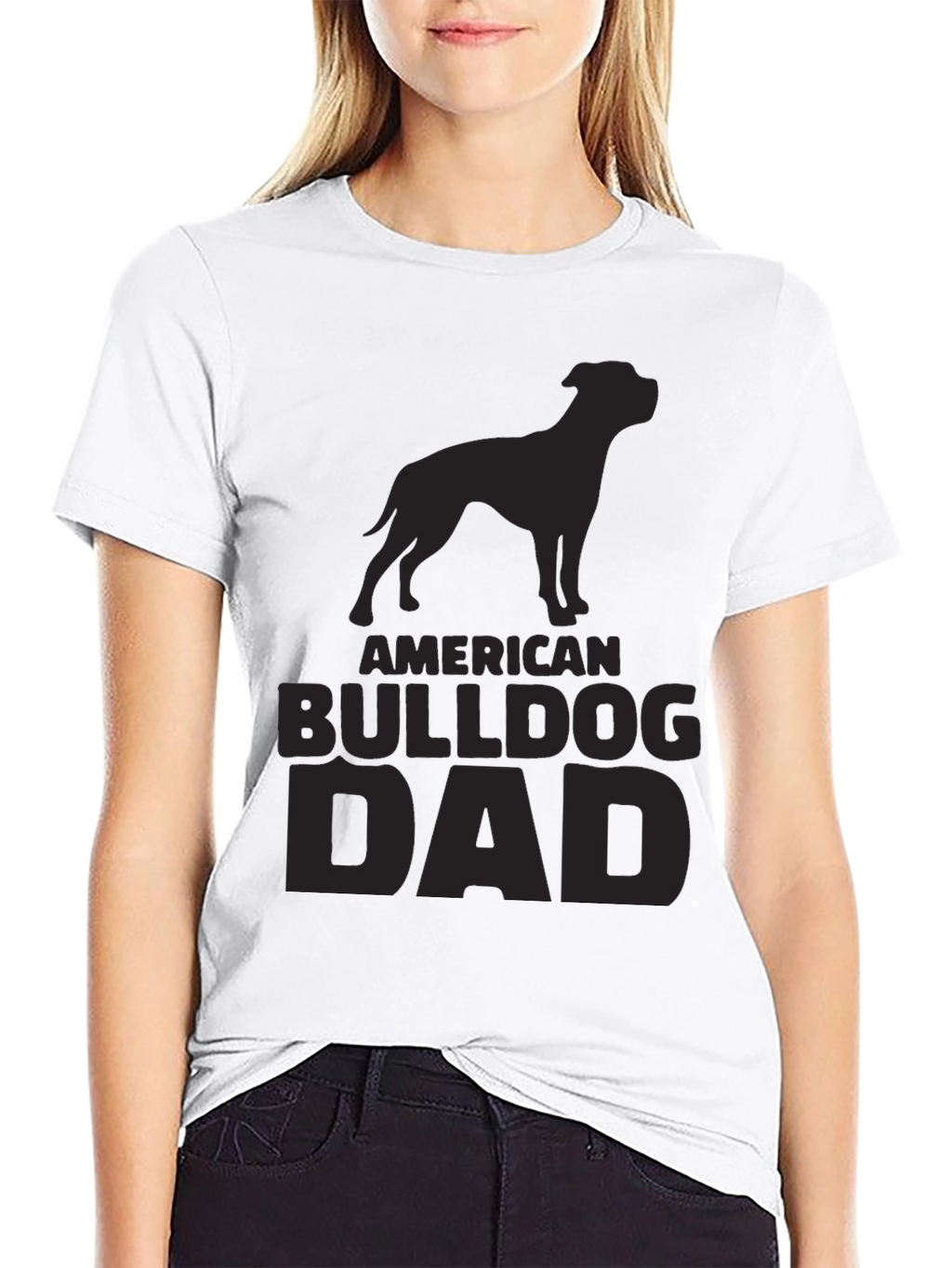American Bulldog Dad T-Shirt - Black