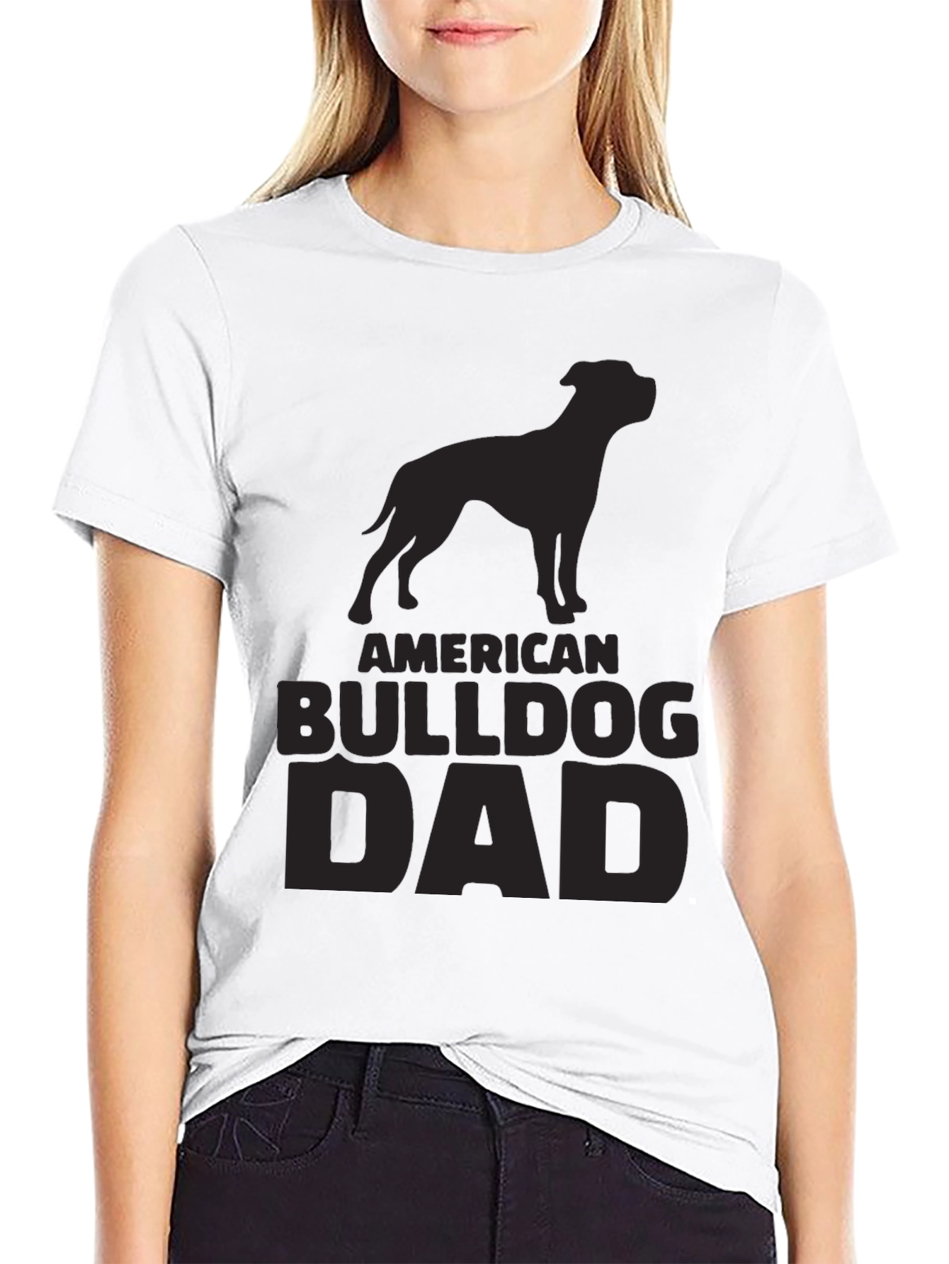 American Bulldog Dad T-Shirt - Black