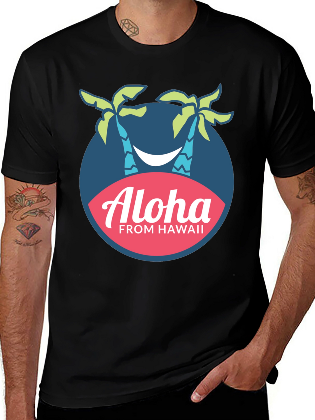 Aloha From Hawaii Palm Tree Graphic T-Shirt