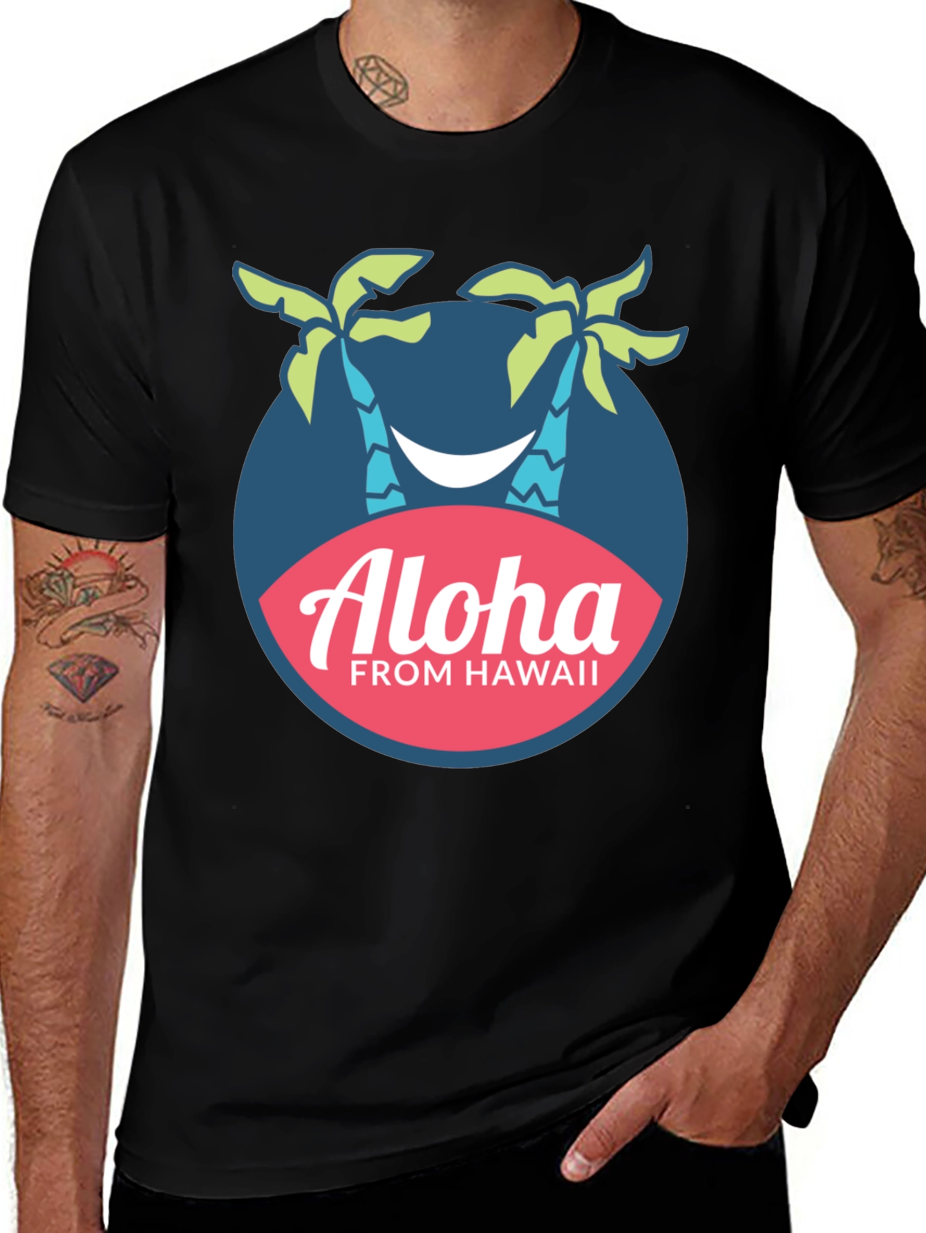 Aloha From Hawaii Palm Tree Graphic T-Shirt