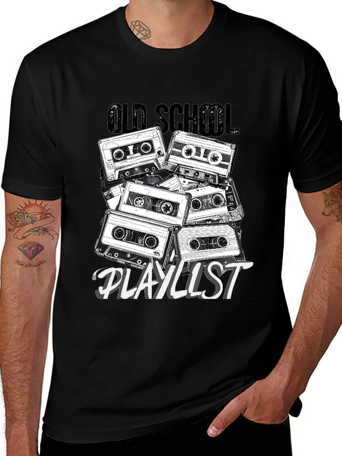 Old School Playlist Retro Cassette Tape T-Shirt