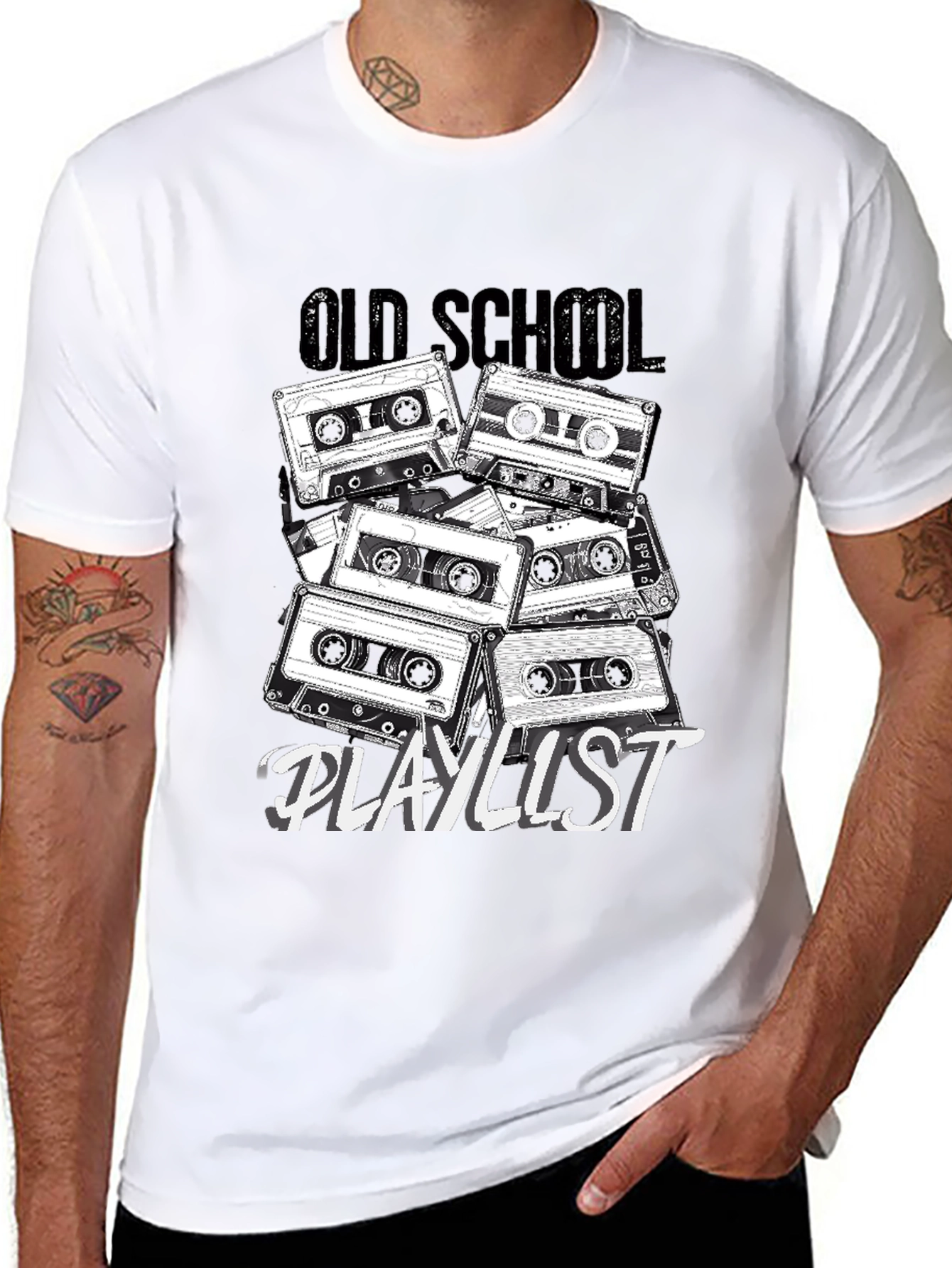 Old School Playlist Retro Cassette Tape T-Shirt