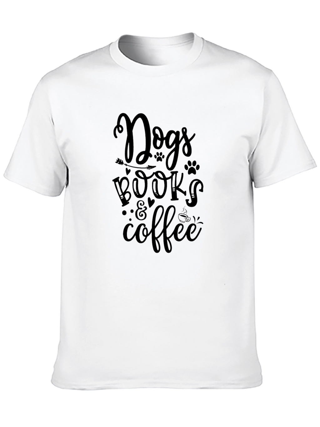 Dogs Books & Coffee Graphic Tee