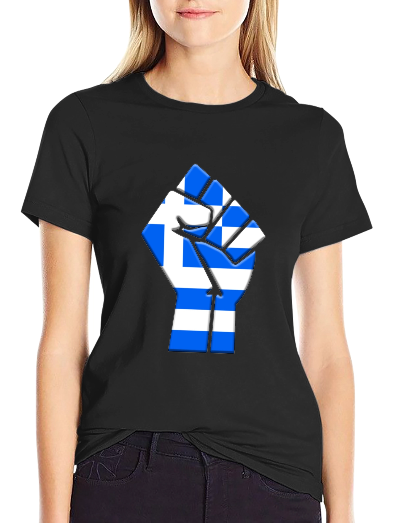 Greek Pride Fist T-Shirt - Show Your Heritage!