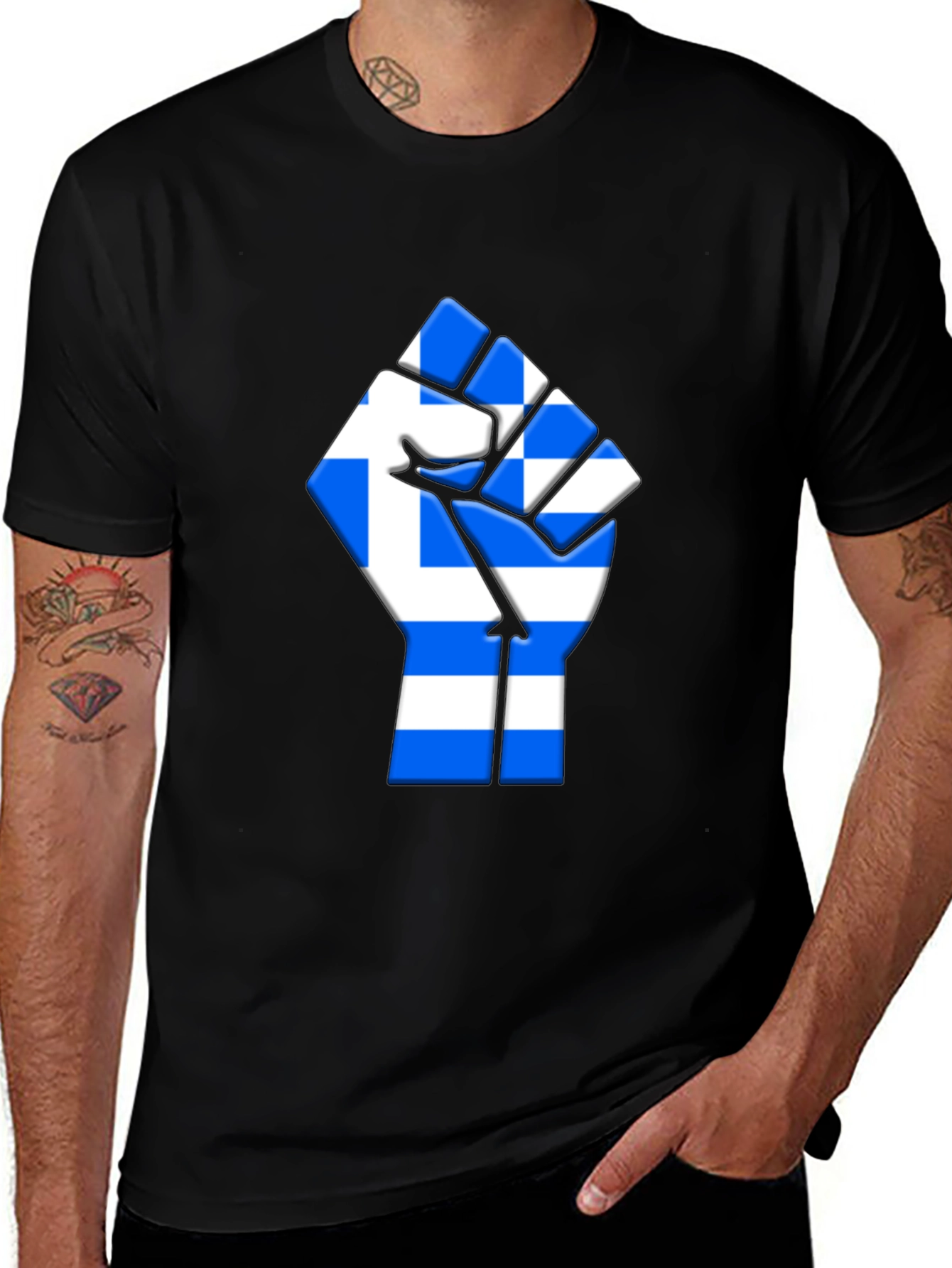 Greek Pride Fist T-Shirt - Show Your Heritage!