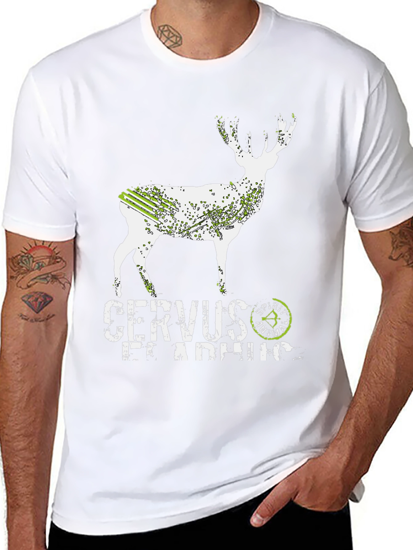 Cervus Elaphus Spirit Animal Black T-Shirt
