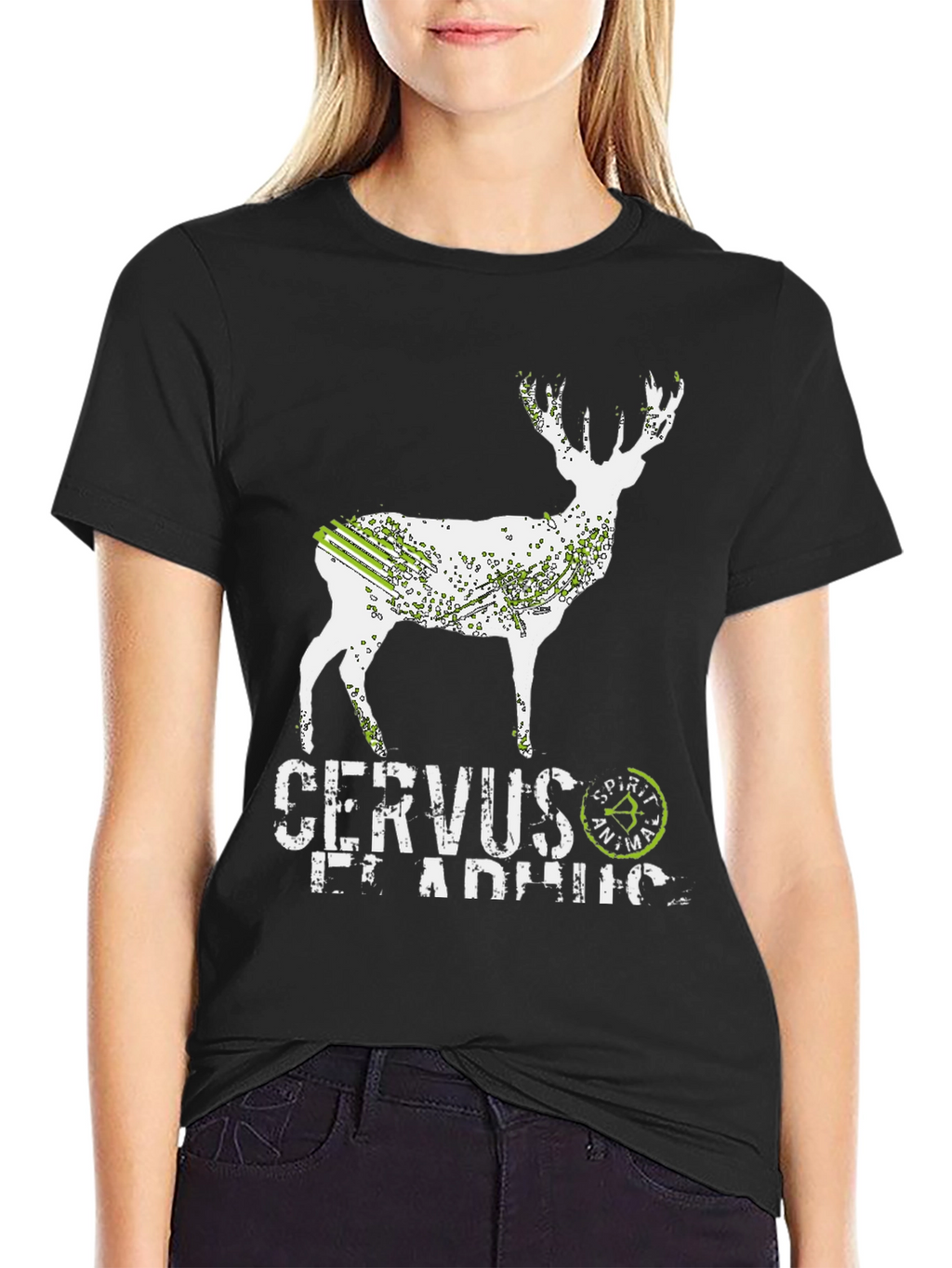 Cervus Elaphus Spirit Animal Black T-Shirt