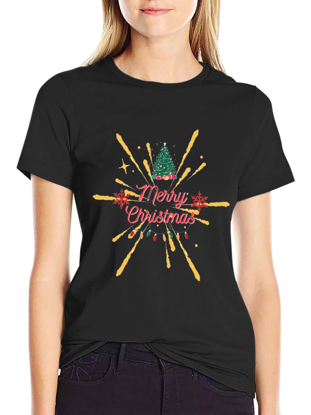 Festive Merry Christmas Graphic T-Shirt