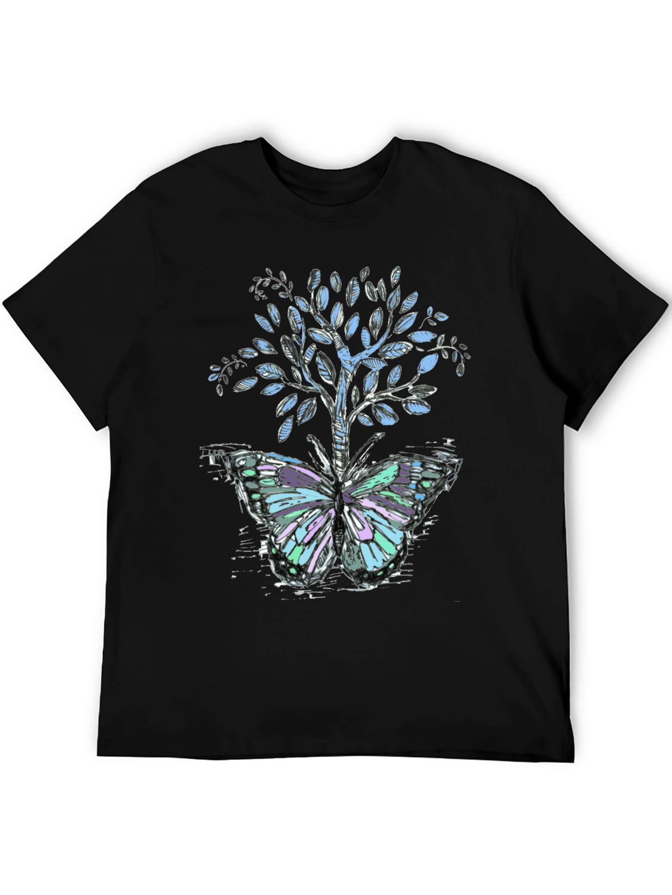 Butterfly Tree Graphic Tee - Nature Inspired Design