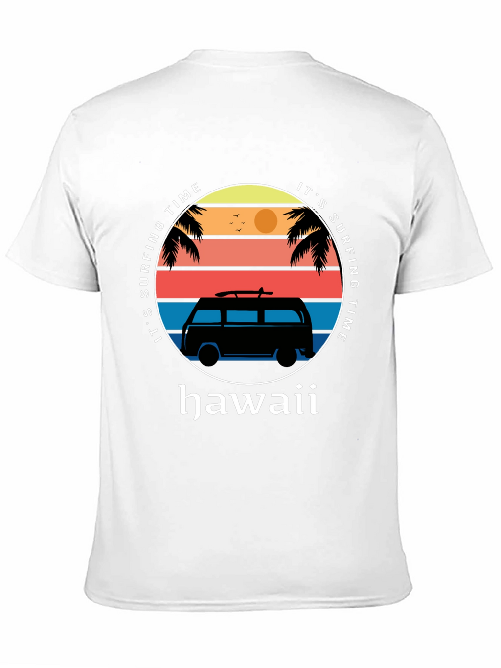 Hawaii Surfing Time Graphic Tee - Retro Surf Van