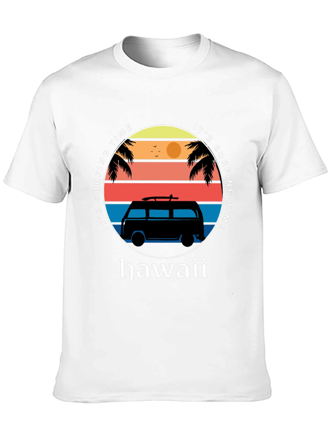 Hawaii Surfing Time Graphic Tee - Retro Surf Van