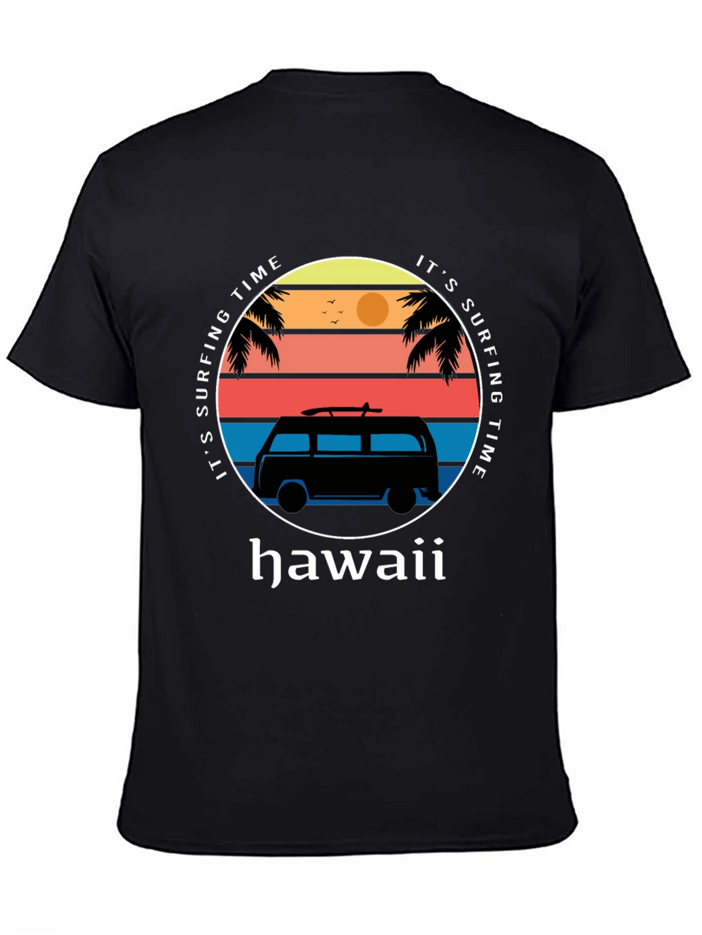 Hawaii Surfing Time Graphic Tee - Retro Surf Van