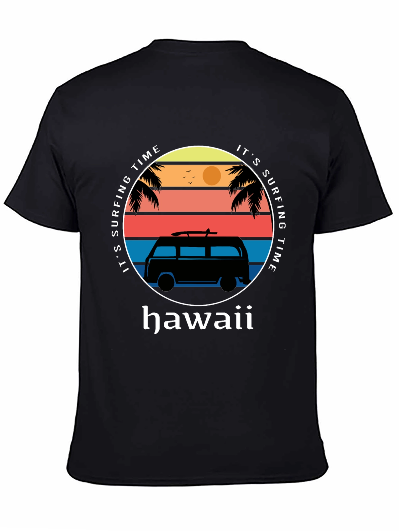 Hawaii Surfing Time Graphic Tee - Retro Surf Van