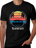 Hawaii Surfing Time Graphic Tee - Retro Surf Van