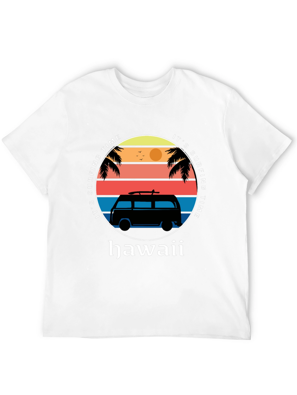 Hawaii Surfing Time Graphic Tee - Retro Surf Van