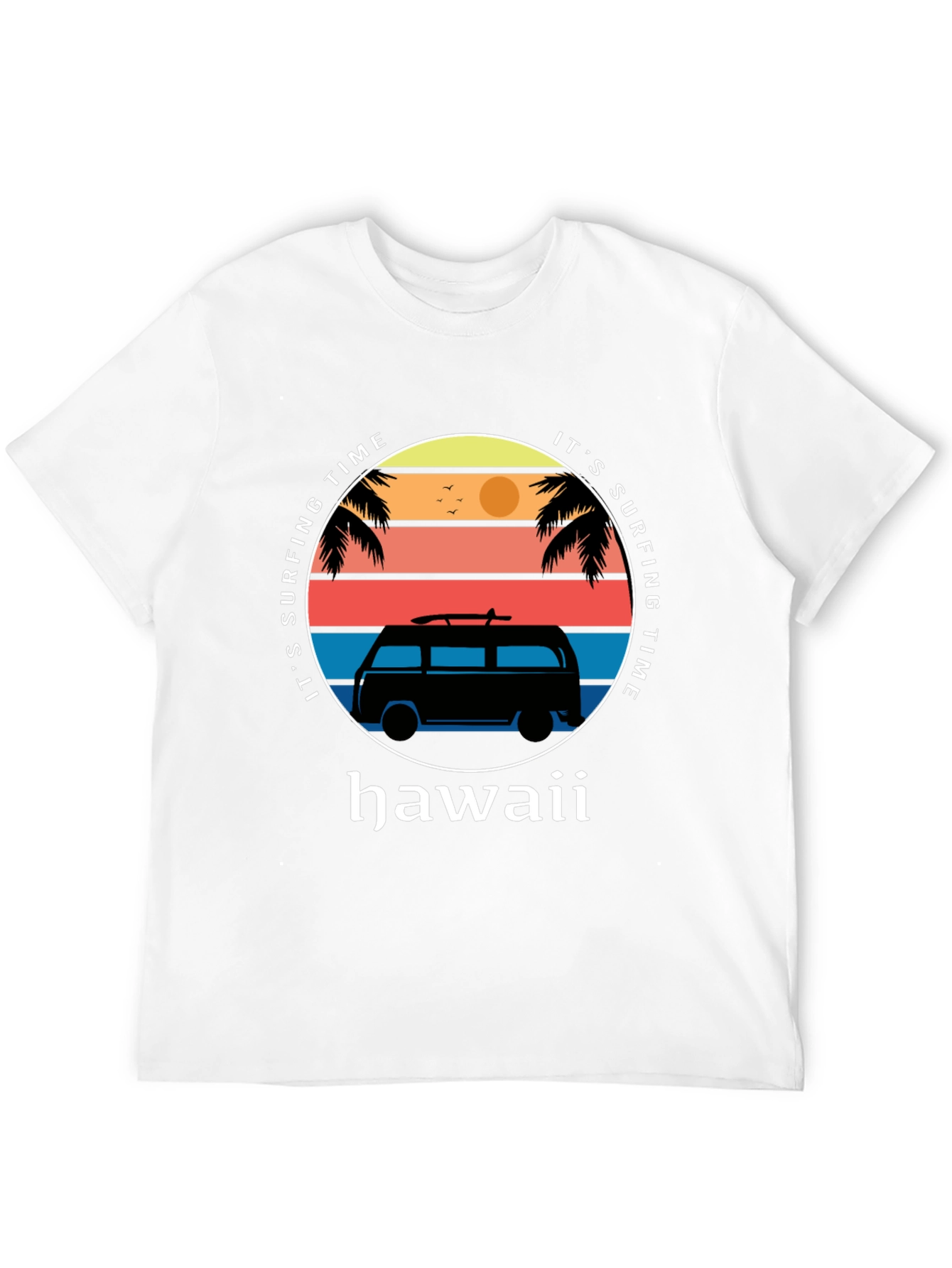 Hawaii Surfing Time Graphic Tee - Retro Surf Van