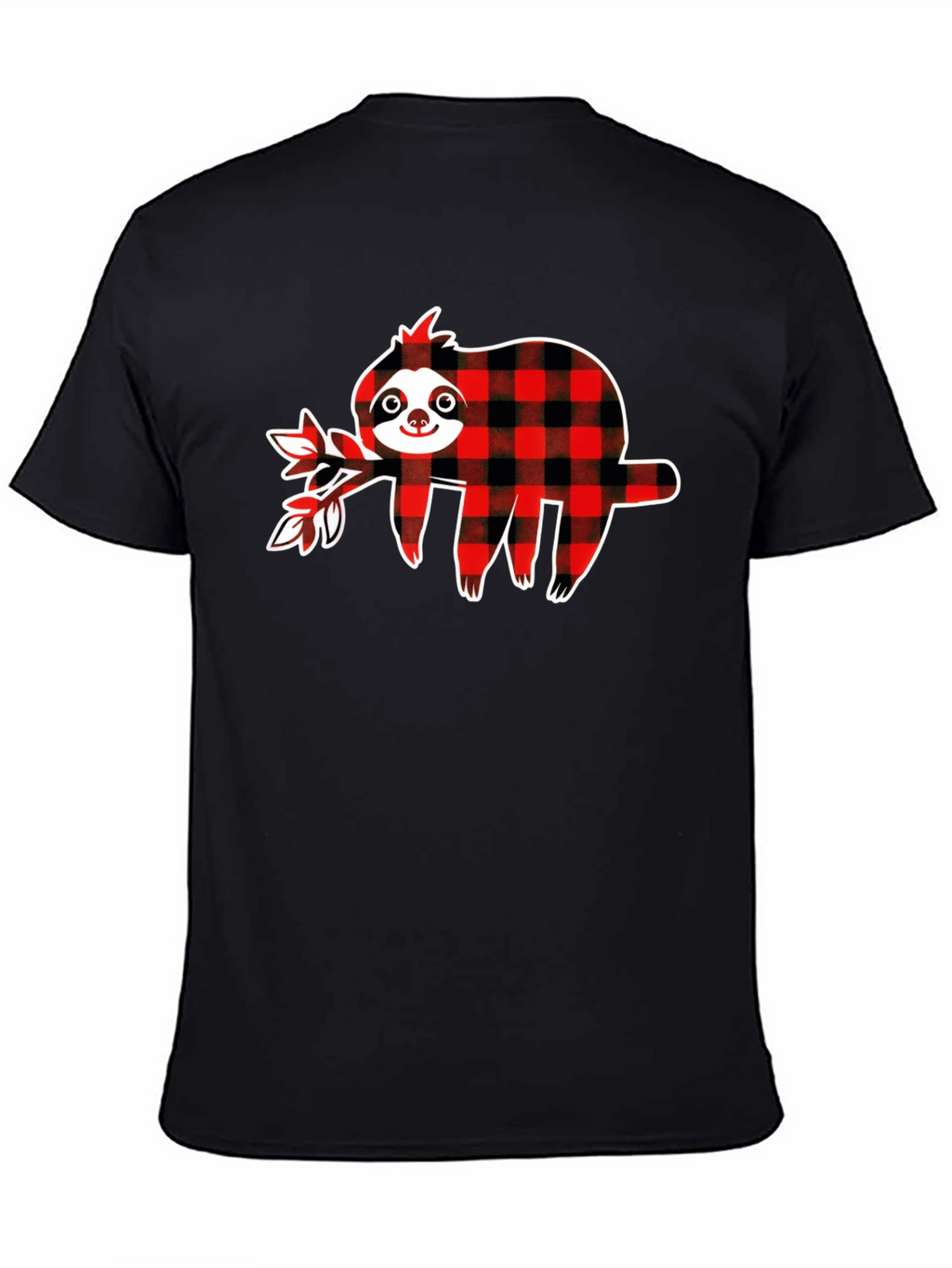 Buffalo Plaid Sloth Graphic T-Shirt