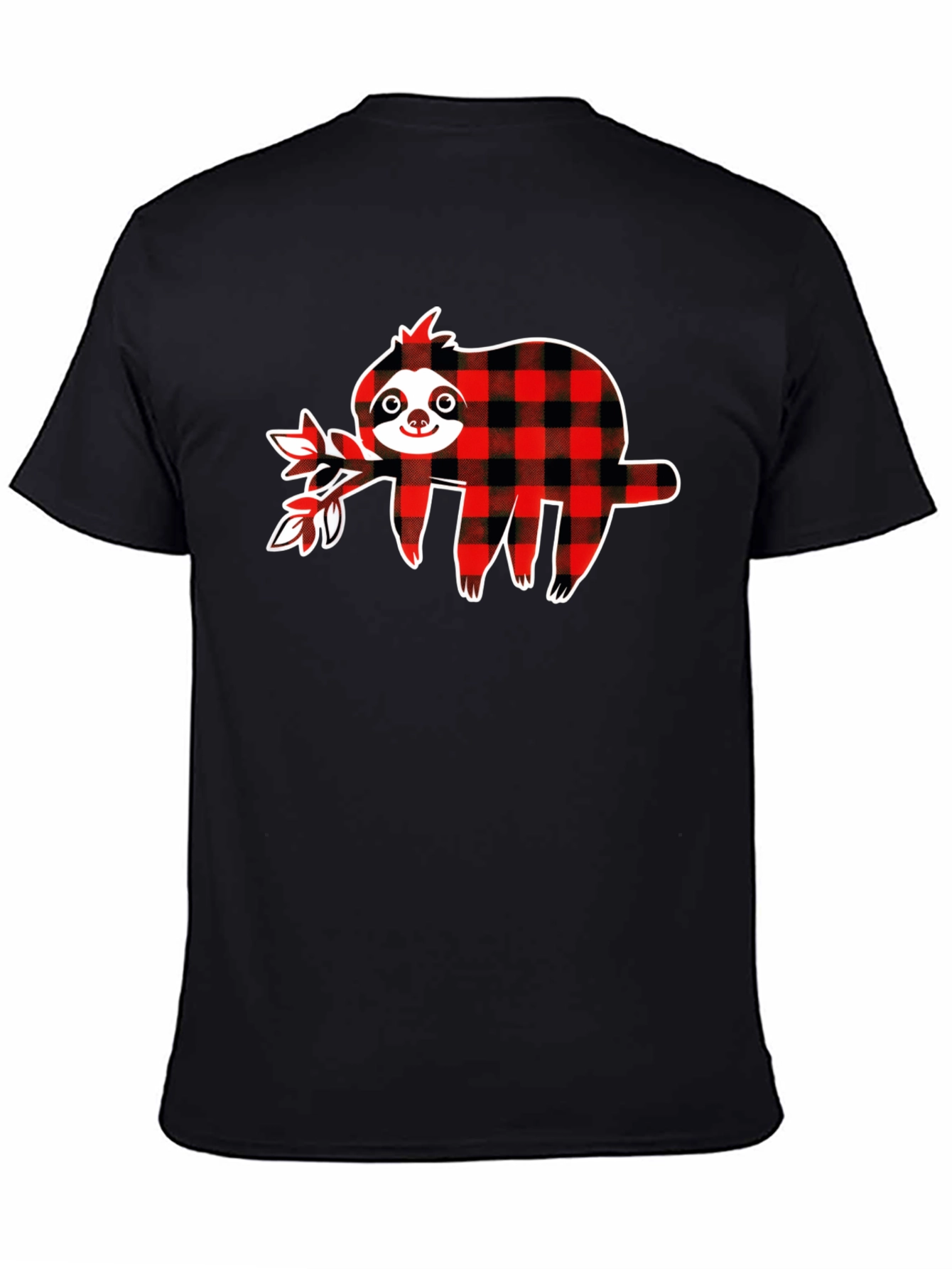 Buffalo Plaid Sloth Graphic T-Shirt