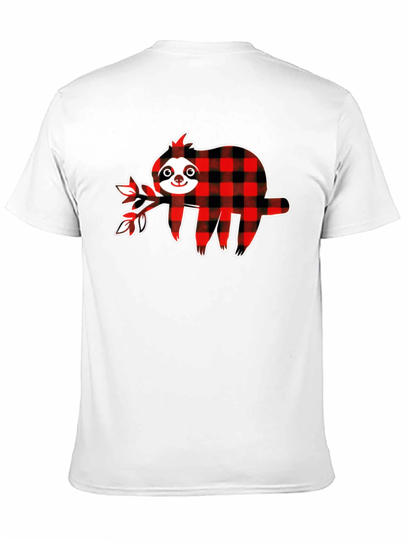 Buffalo Plaid Sloth Graphic T-Shirt